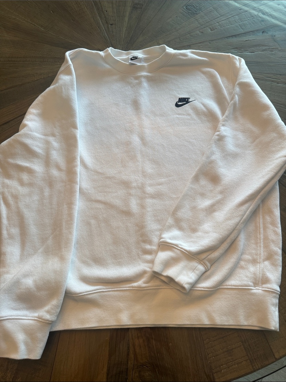 Nike White Crewneck Sweatshirt with Black Swoosh